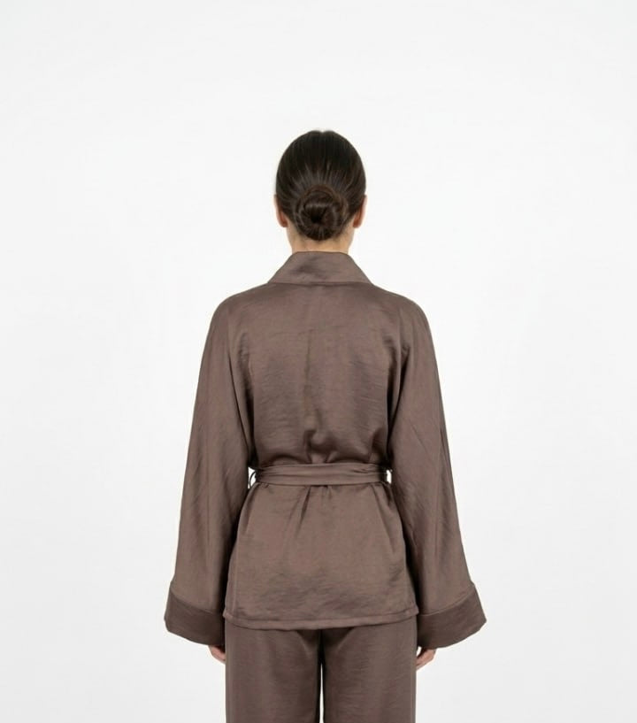 Χειροποίητο Κιμονό Cupro Satin με Ζώνη - Limited Edition