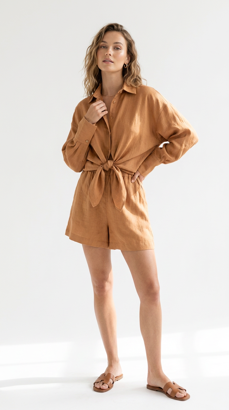 Λινό σετ caramel