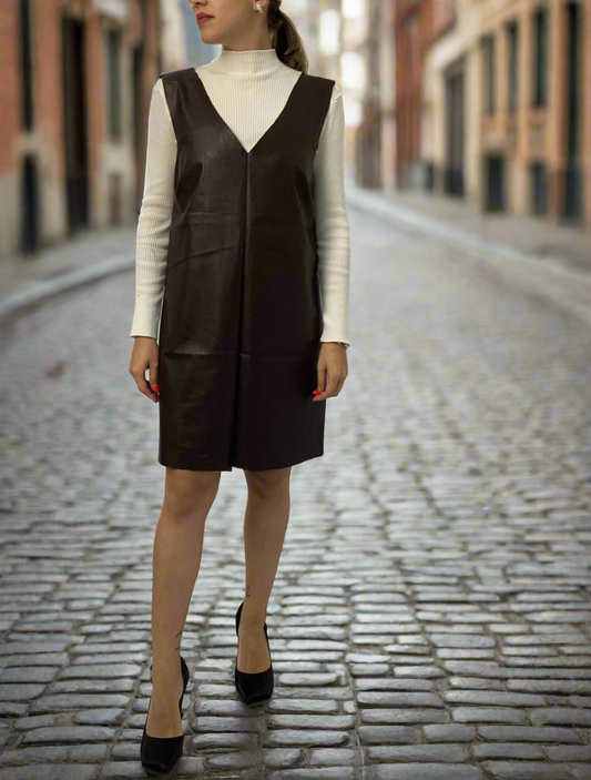 Καφέ Δερμάτινη Σαλοπέτα Sarafan One Size