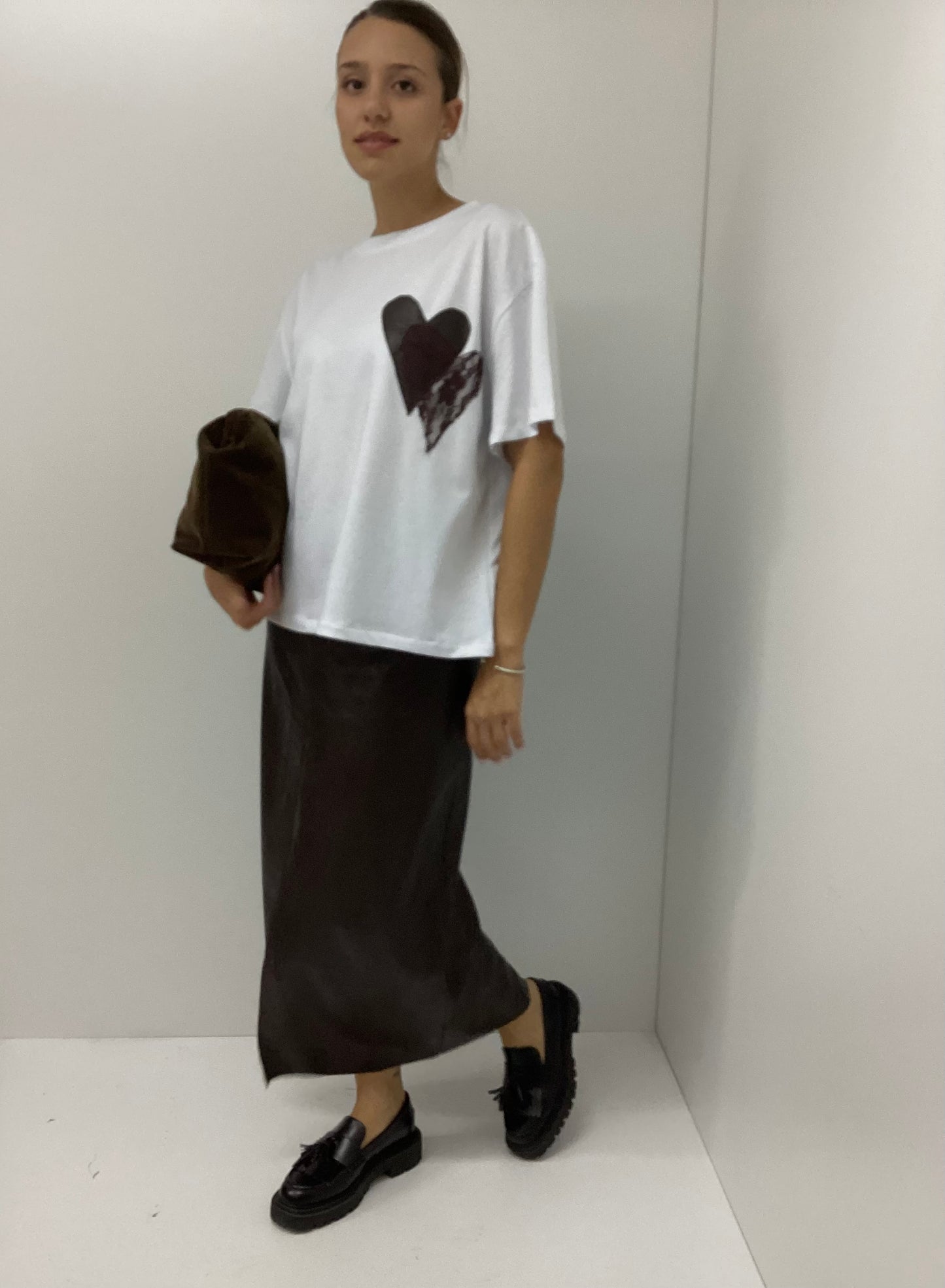 Καφέ Suede Clutch Τσάντα Χειροποίητη 37x30cm