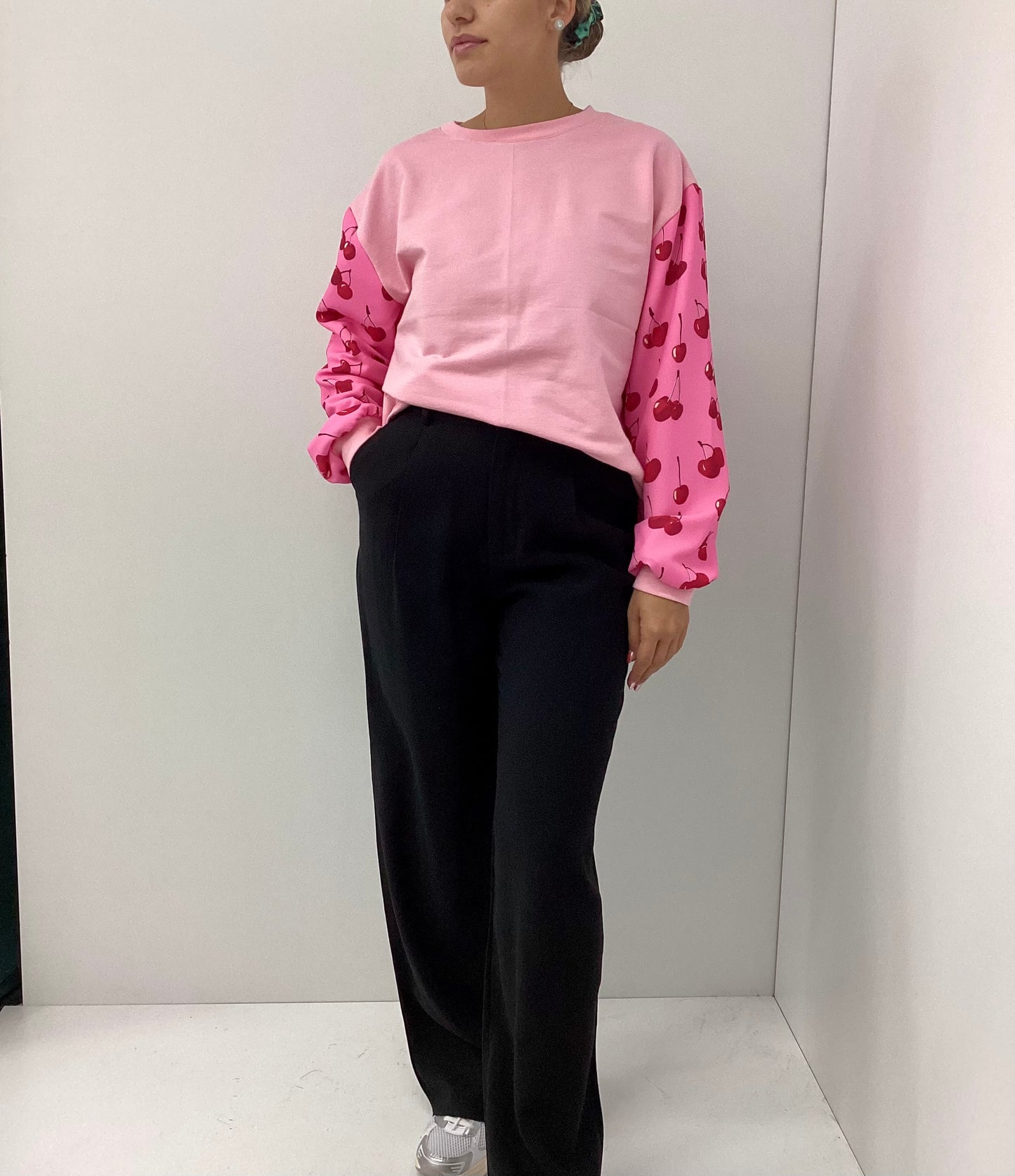 Ροζ Φούτερ Κεράσι Χειροποίητο 100% Βαμβάκι