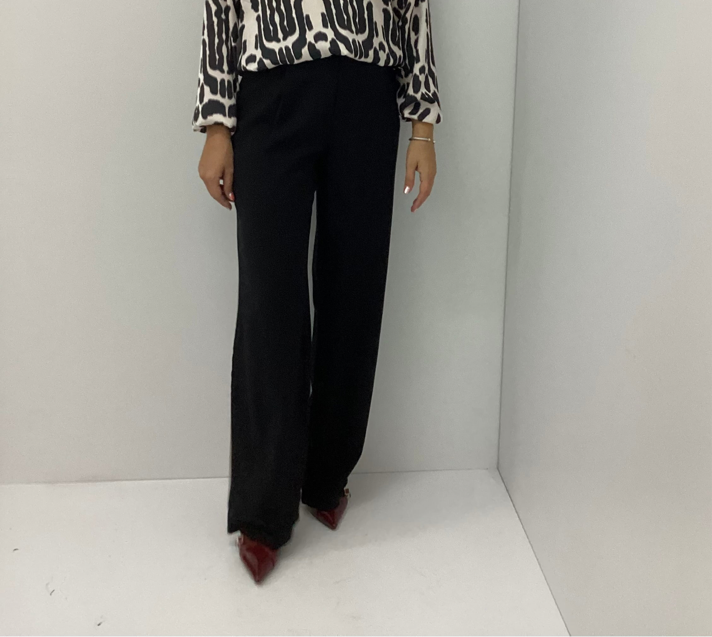 Μαύρο Ψηλόμεσο Παντελόνι Βισκόζη S-M-L