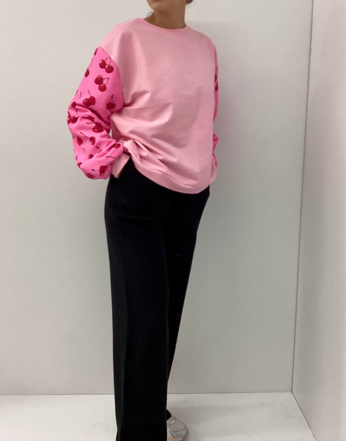 Ροζ Φούτερ Κεράσι Χειροποίητο 100% Βαμβάκι