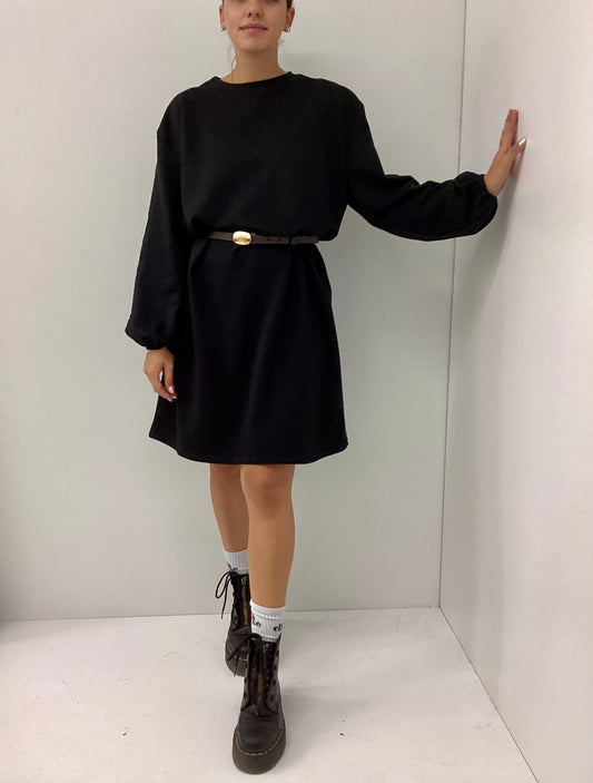 Μαύρο Φούτερ-Φόρεμα Lace Noir One Size με Δαντέλα