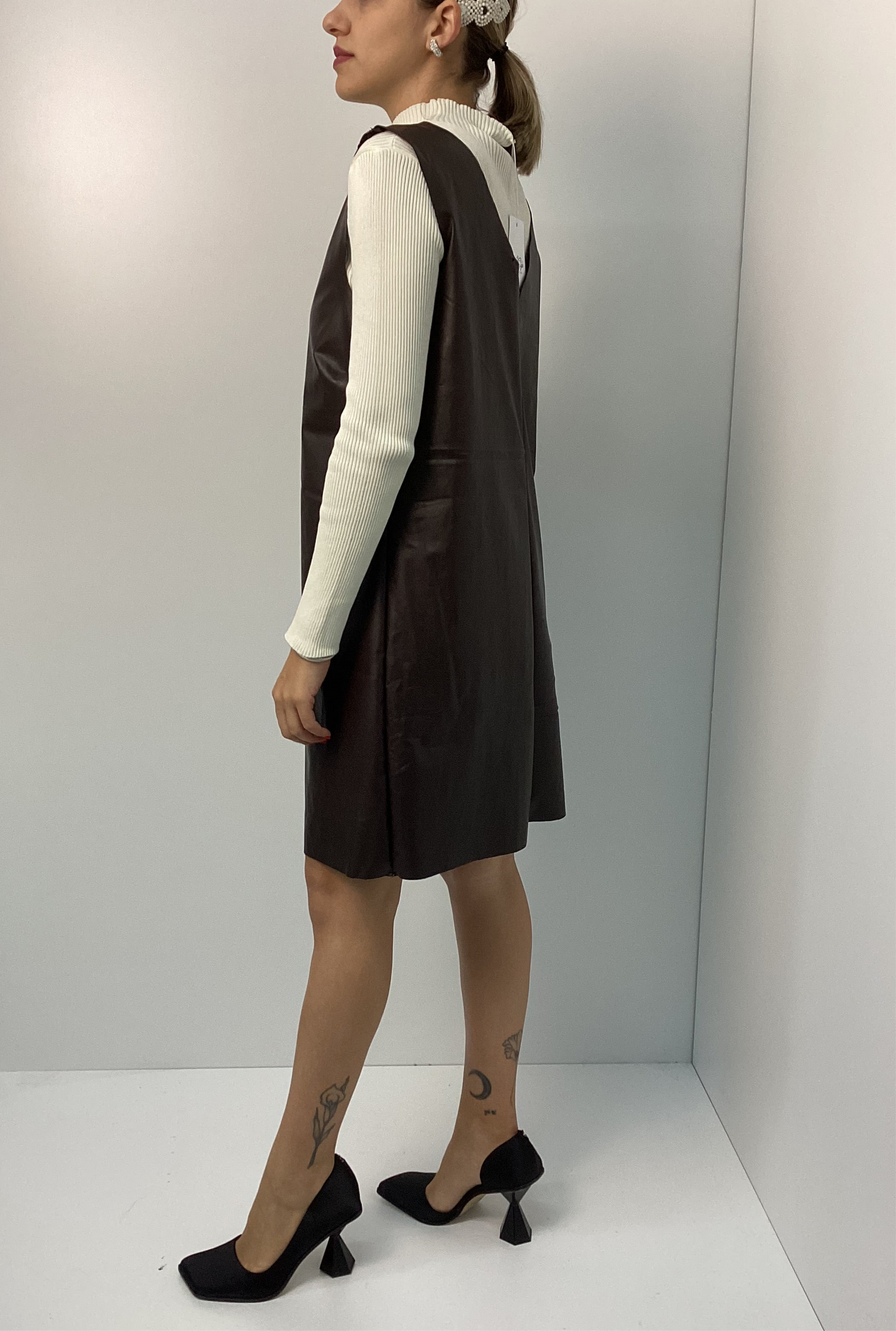 Καφέ Δερμάτινη Σαλοπέτα Sarafan One Size