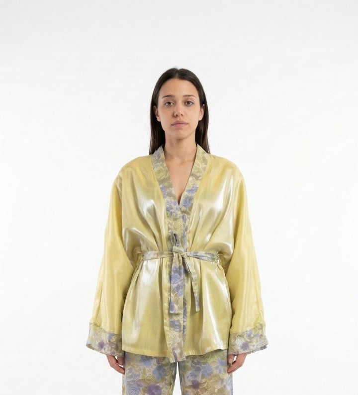 Χειροποίητο Κιμονό με Δαντέλα & Ζώνη - Limited Edition (72cm)