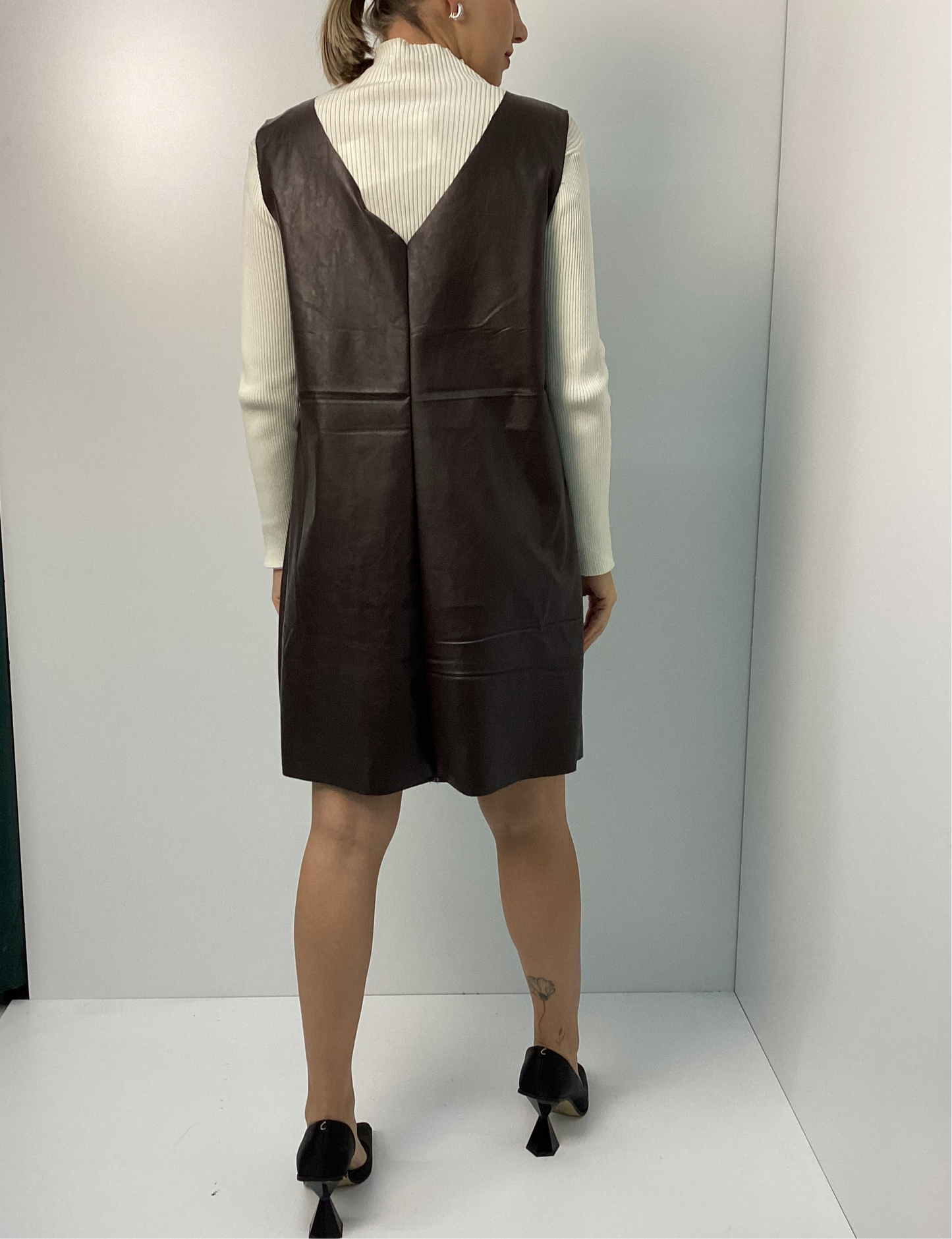 Καφέ Δερμάτινη Σαλοπέτα Sarafan One Size