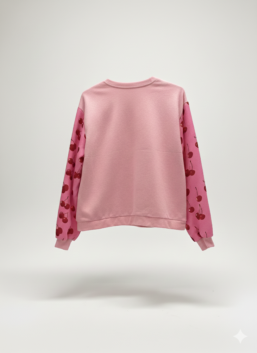 Ροζ Φούτερ Κεράσι Χειροποίητο 100% Βαμβάκι